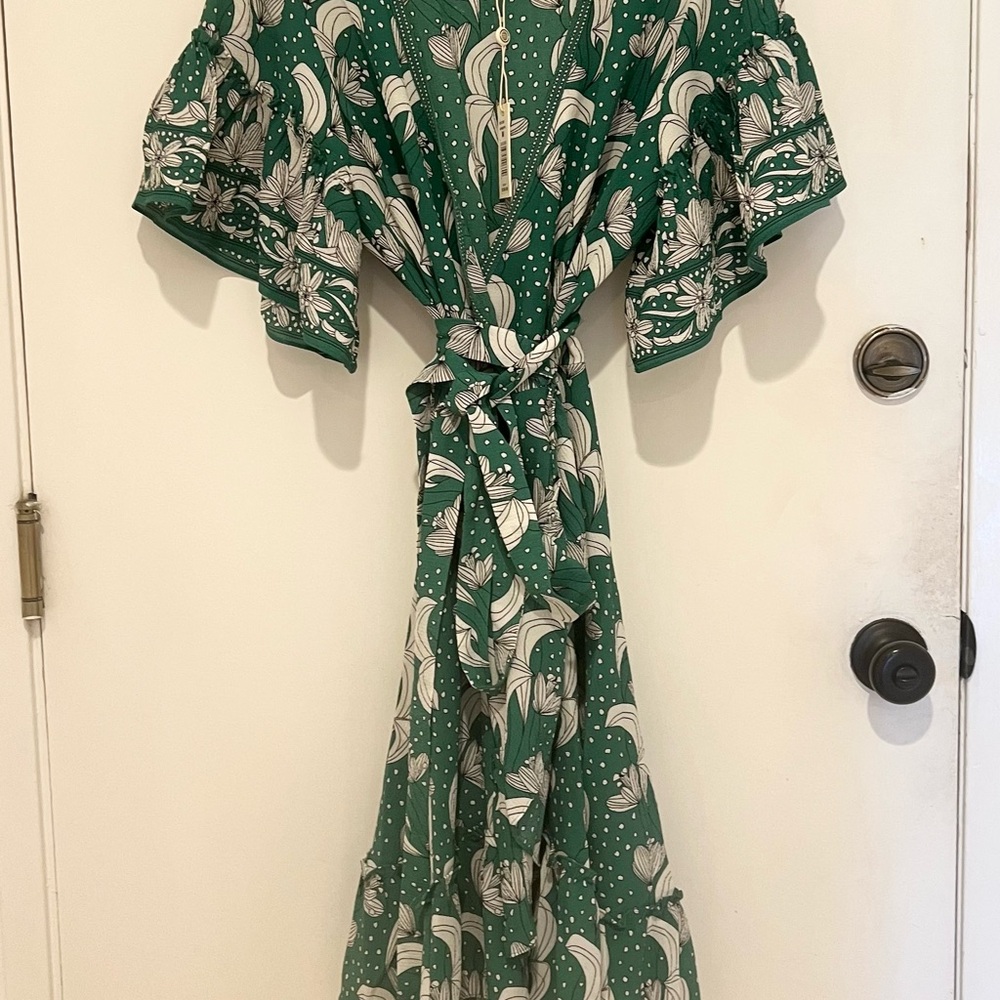 Max Studio Green Floral Midi Dress